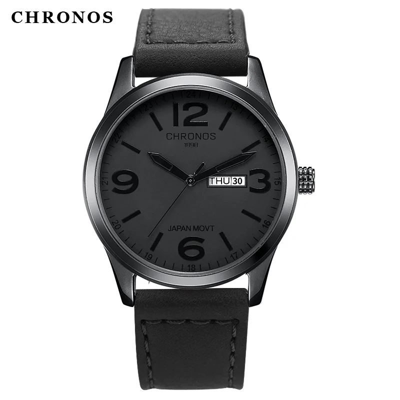 CHRONOS Mens Watches Top Brand Luxury Quartz Watch Men Waterproof Sport Military Watches Men Leather hodinky relogio masculino CHRONOS Mens Watches Top Brand Luxury Quartz Watch Men Waterproof Sport Military Watches Men Leather hodinky relogio masculino