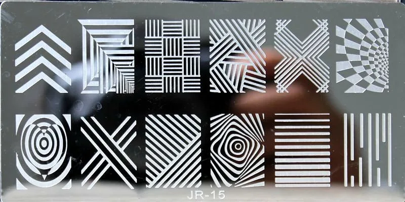 1x2018 дизайн ногтей шаблон 12*6 см металлический шаблон Konad Лак геометрические конструкции дизайн ногтей штамп изображения пластины трафарет JR01-30