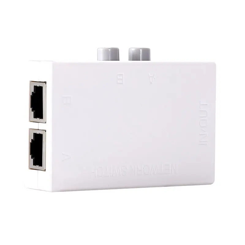 Сетевые хабы Mini Dual 2 Way 2 порта RJ45 сетевой ручной AB Обмен Переключатель коробка адаптер концентратор