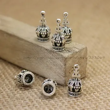 

Wholesale (50 pieces/lot) 9*18mm Antique color Alloy mini 3D Crown Charms Jewelry Pendant Charms