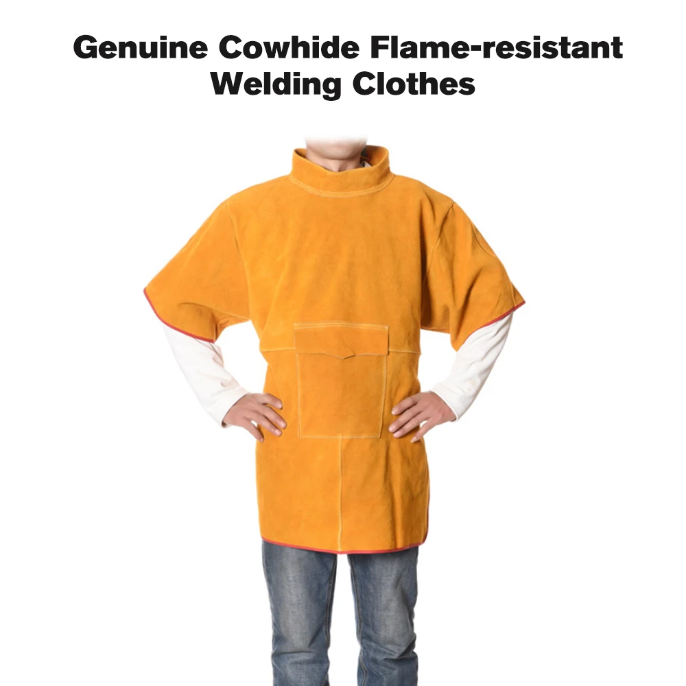Genuine Cowhide Leather Welding Jacket Heavy Duty Welding Clothes Wear