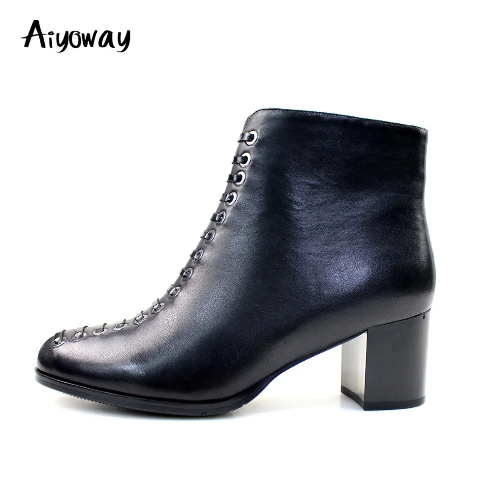 mid block heel ankle boots