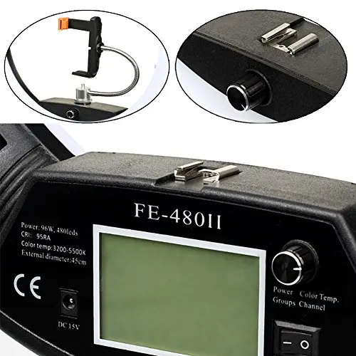 Yidoblo черный FE 480II светодио дный Кольцо легкий макияж холодный теплый цвет