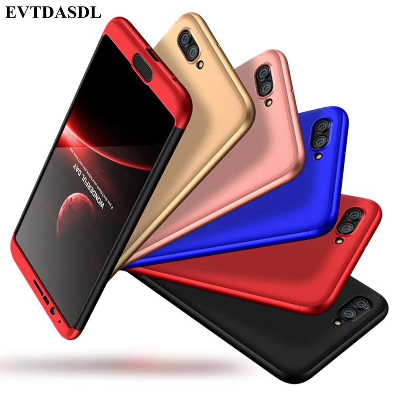 EVTDASDL чехол для Huawei honor V10 360 полная защита антидетонационных 3 в 1 ультра тонкий