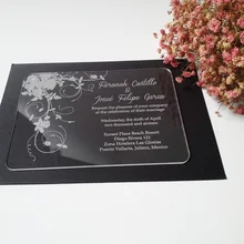 Customized sample for 5*7inch clear acrylic wedding invitation card