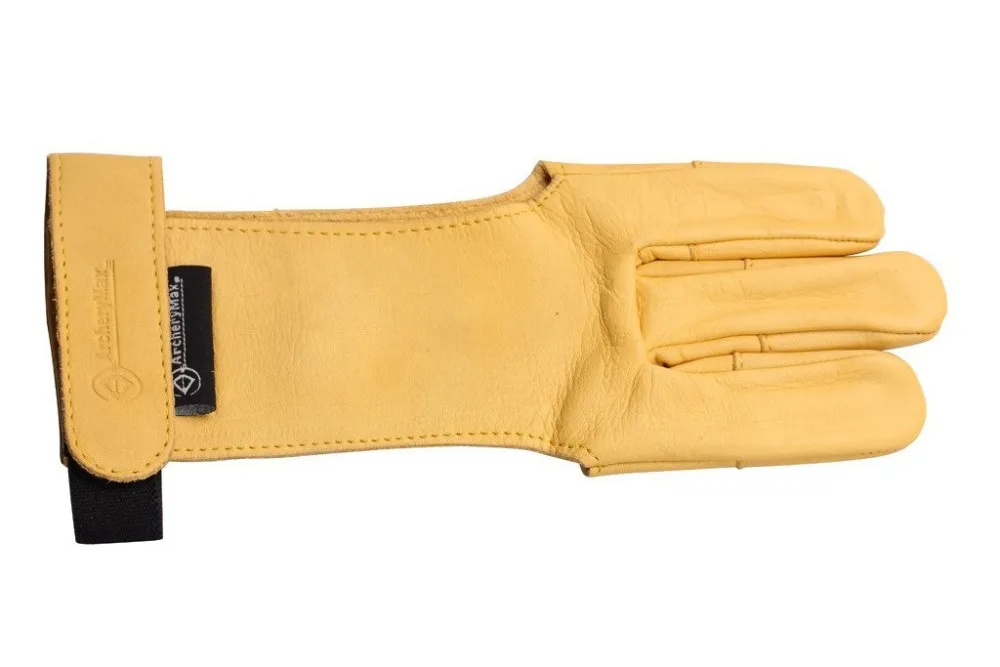 ArcheryMax Handmade Yellow Leather Archery Glovesleather archery glove