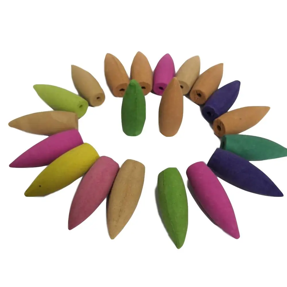 

Mixed Long Natural Fragrance Backflow Incense Cones Rose Wormwood Green Tea Jasmine Mint Scent Reflux Tower Incense Aroma Spice
