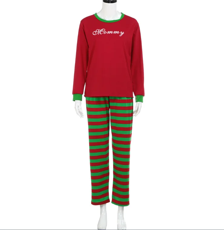 Семейные рождественские пижамы в полоску; одинаковые комплекты для семьи; одежда для мамы и дочки; одежда для папы и сына; новогодние Семейные комплекты одежды