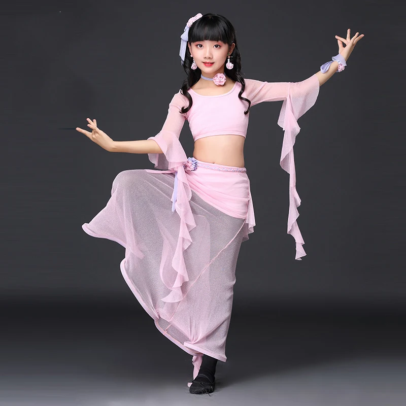 Belly Dance Costumes Girls Children Indian Dress For Kids Long Skirt Competition Clothing DN1133 | Тематическая одежда и