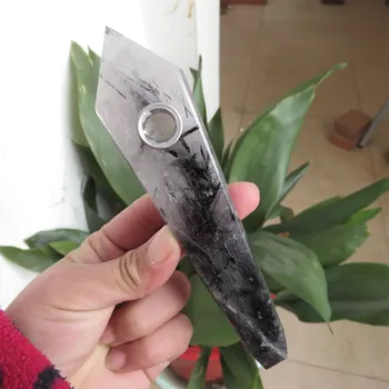 

161g High Quality 100% Natural Black Tourmaline Point Wand Crystal Smoking Pipe Cigarette Holder Tobacco Pipe Reiki Healing