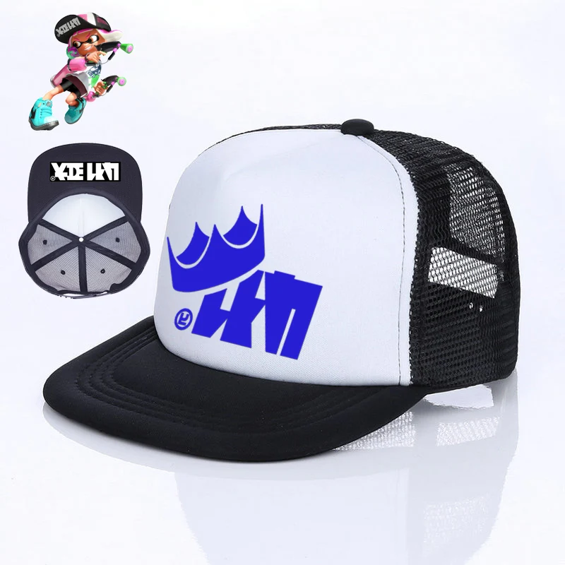 Японская игра косплей Splatoon 2 Cap 6 цветов King Flip Trucker Hat Inkling Girl Boy Cool Enperry Mesh красный