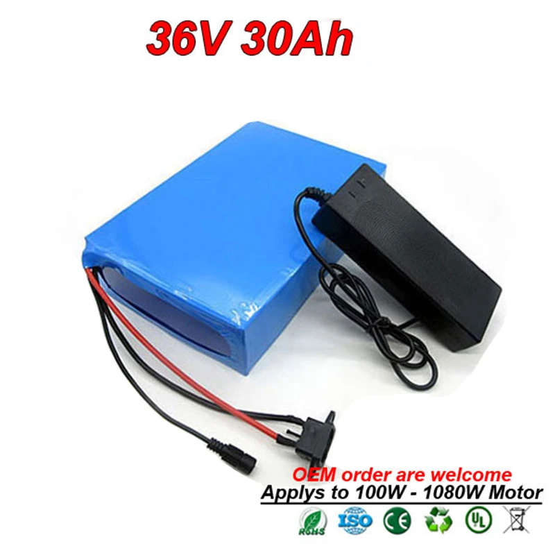 36V 30Ah 1000W Аккумулятор для электрического велосипеда литий-ионный аккумулятор для аккумулятора электроскутера Ebike Для Bafang перезаряжаемый без НАЛОГА
