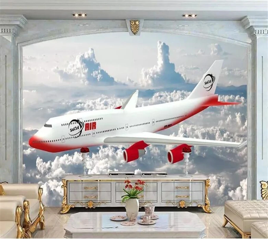 Beibehang пользовательские обои 3d фото фрески Европейский свежий красный самолет обои гостиной обои для спальни ресторана росписи