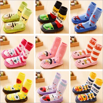 

Children's Infant Cartoon Socks Baby Gift Kid's Indoor Floor Socks Leather Sole Non-Slip Thick Towel Socks