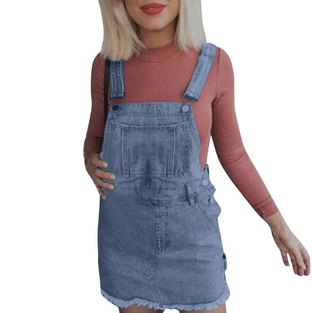 

feitong Women Girl Denim Jeans Sleeveless Slim Mini Short Dress Kaftan Sling Sleeveless Holiday Party Mini Dress bandage dress