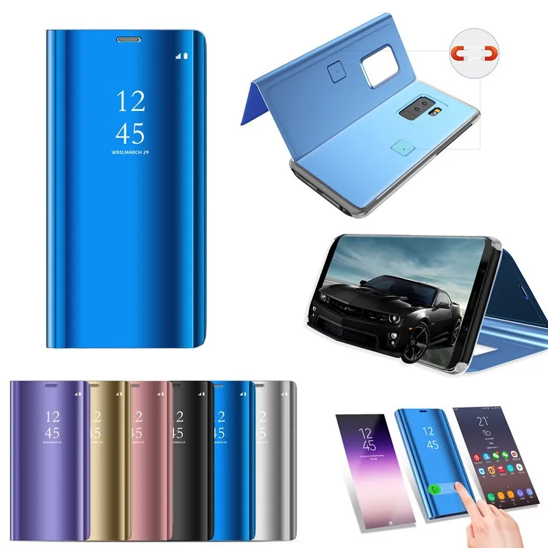 

Clear View Phone Case For Samsung Galaxy A7 A9 A3 A5 A6 A8 2018 Plus Star 2017 For S6 S7 Edge S8 S9 Plus Smart Mirror Flip Cover
