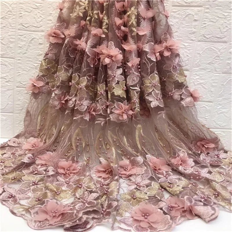 

Nigerian Lace Fabrics For Wedding 2018, African French Lace Fabric High Quality 3D Lace Lace Applique