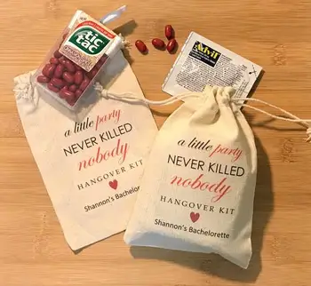 

personalized A Little Party Never Killed Nobody birthday wedding favor bags Bachelorette Hangover recovery Kit party Candy pouch