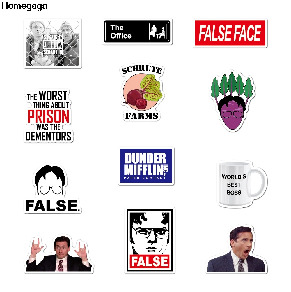 homegaga 50pcs the office tv show kids funny 90s print notebook phone luggage laptop bicycle scrapbooking decal stickers d2062 stickers aliexpress