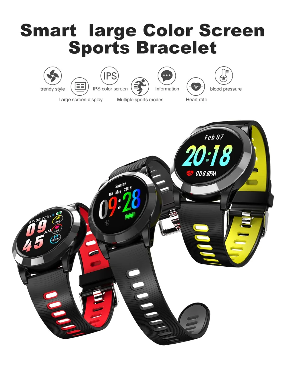 Smart Watch Men Women Waterproof Blood Pressure Smart Wrist Watches Digital Pedometer Bracelet Fitness Tracker For IOS Android