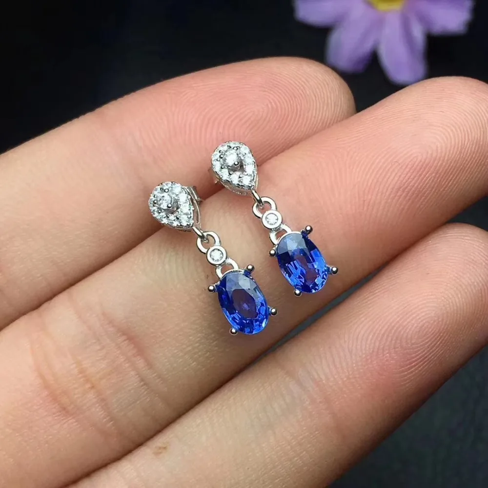 Fashion Lovely small water drop natural red ruby earrings Natural gemstone 925 silver girl party gift fine jewelry | Украшения и