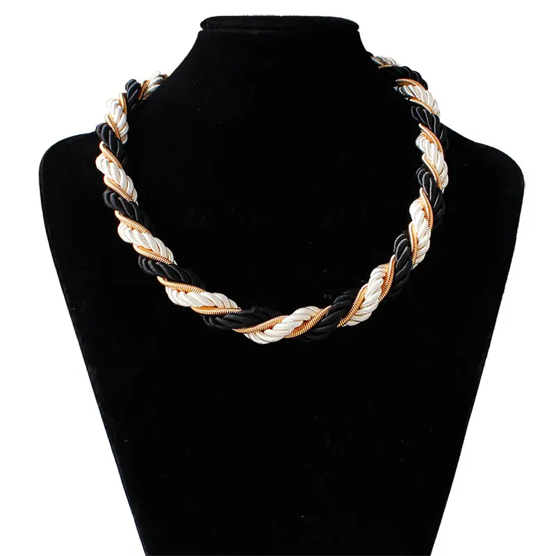 

F&U Cheap Wholesale Trendy Popular Fashion Unique Design Exquisite Different Colors of Rope with Chain Mixed Choker Necklace