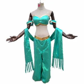 

2018 Aladdin Jasmine Princess Adult Kids Belly Dancer Cosplay Costume Halloween Aladdin Princess Jasmine Adult Kid Suit Cosplay