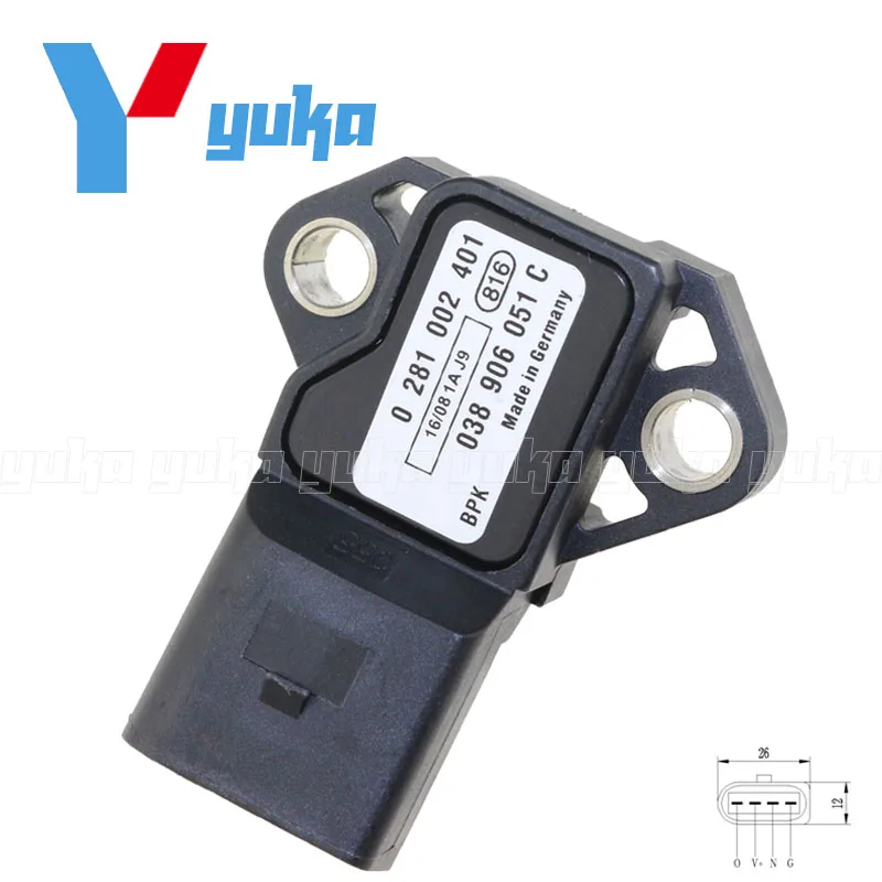 038906051C 3Bar 3 Bar MAP Sensor For VW Beetle Convertible 2.0L Diesel Intake Air Boost Pressure