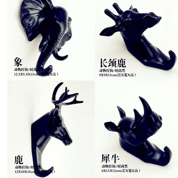 

2016 New High Quality Modern European Style Animal Resin Hook Clothes Robe Key Holder Hat Hanger Wall Home Decoration