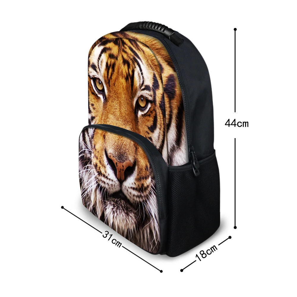 FORUDESIGNS/Повседневный женский рюкзак для девочек-подростков с 3D изображением кота волка, большие дорожные рюкзаки, женские сумки, рюкзак, Студенческая сумка Mochila
