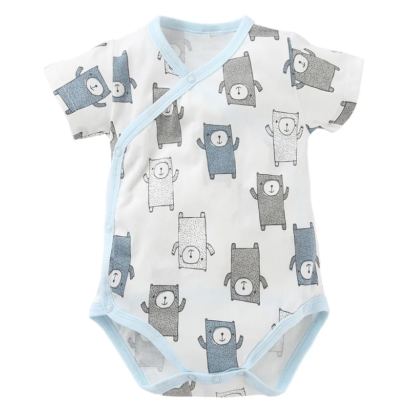 Летняя Милая новая одежда для малышей; детские комбинезоны; хлопковое кимоно с короткими рукавами; Одежда для маленьких мальчиков и девочек - Цвет: Bear