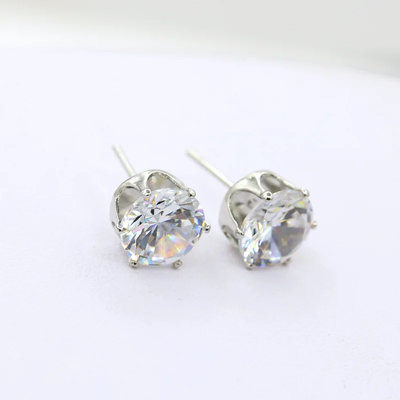 Женские серьги гвоздики с фианитом 2 карата|earring lot|jewelry earring makingjewelry screwdriver |