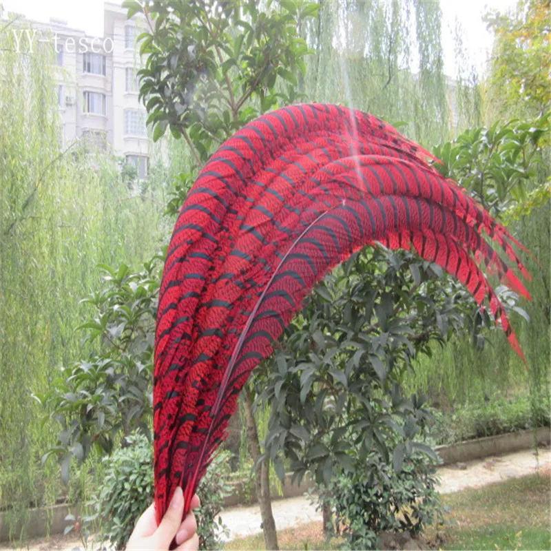 

100 Pcs/Lot 32-36inch 80-90cm Red Lady Amherst Pheasant Tail Feathers Wedding Decorations Natural Pheasant Feathers plume