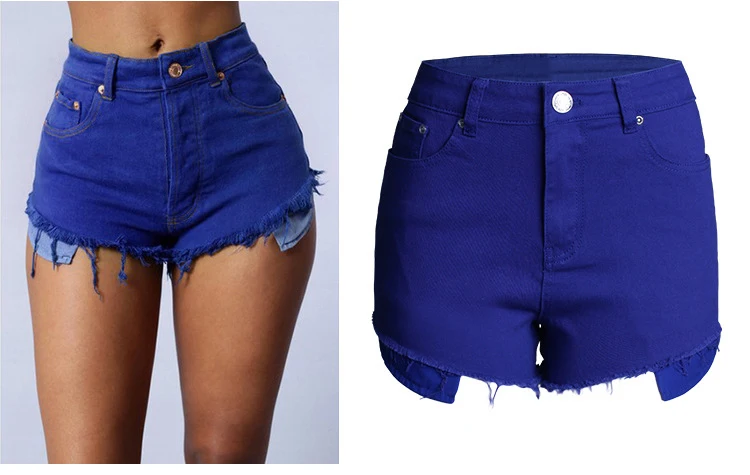Summer solid color wide leg shorts female Europe and the United States slim high waist candy color pants (5)