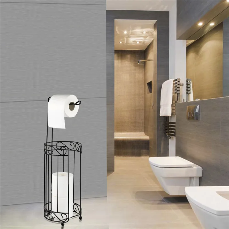 Новый 1 шт. Ностальгический дизайн коричневый Металл Ванная комната Туалетная бумага с держателем Экономия пространства HWC