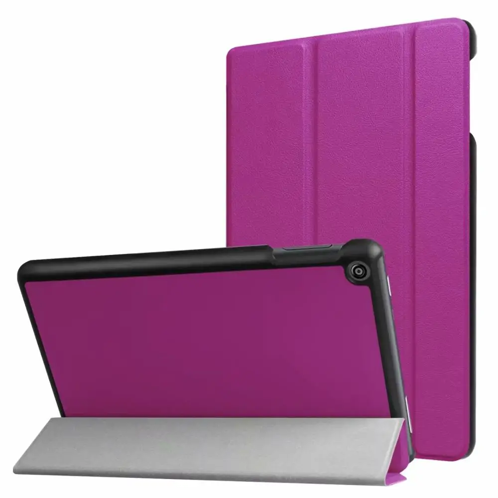 3in1 Ультратонкий Роскошный Folio Stand кожаный чехол+ пленка+ стилус для Amazon Kindle Fire HD8 HD 8 6th 7th 8" - Цвет: Фиолетовый