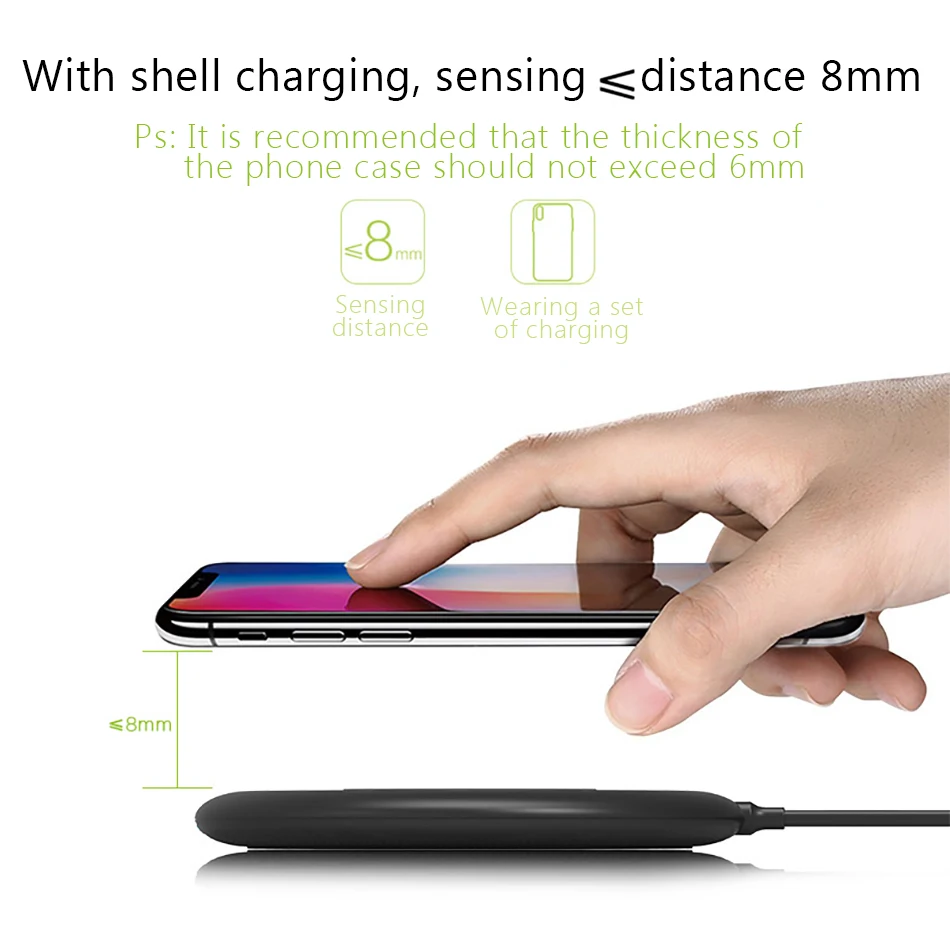 !ACCEZZ 7.5W Fast Qi Wireless Charger For iPhone X 8 8 Plus 10W Waterproof Quick Charging For Samsung Galaxy S8 S9 Plus S7 Edge (9)