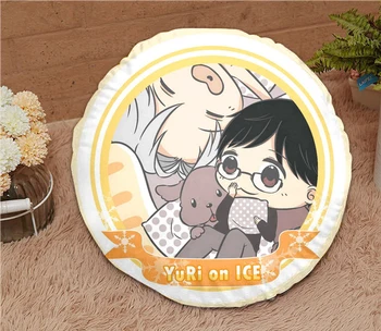 

Oct. New Home Textile Yuri On Ice Anime Victor & Katsuki 15.7 Inches Micro-suede Fabric Round Soft Pillow Hot Sale Gift #41187
