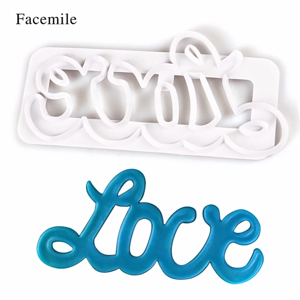 

Facemile DIY 1PCS Love Letter Fondant Cake Cookie Decorating Icing Cutter Mold Cake Tool Embosser Fondant Baking Tool 56031