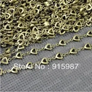 

Sweet Bell Jewelry Findings,Accessories,charm,pendant,Copper Antique Bronze Chain width:10*5MM Special chain-heart 1 Meter