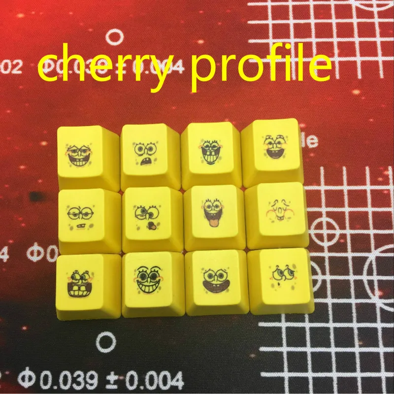 Губка Боб Квадратные Штаны PBT Вишневый профиль Keycap dye sub Keycap новинки Keycap 12 шт. в наборе