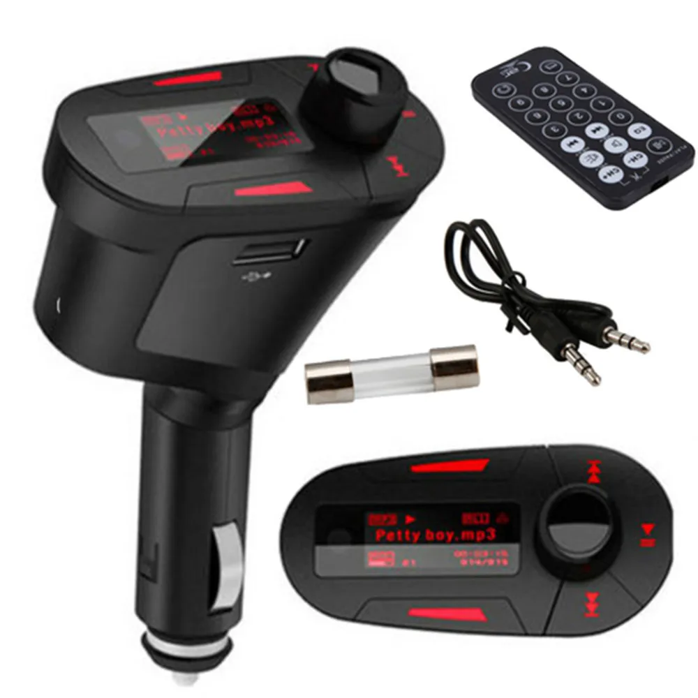 

Car Kit MP3 Music Player Wireless FM Transmitter Radio Modulator With USB MMC+ Remote Control hot selling