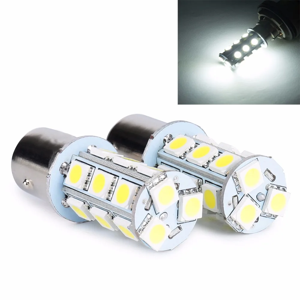 2 Pcs 1157 18 LED Car Light Bulb 12V White 6000K Bulbs 5050 SMD LEDs