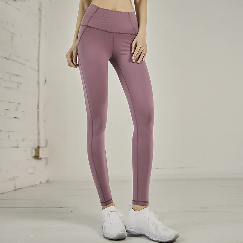 Женские брюки для йоги, для тренажерного зала, фитнеса, тренировок, бега, высокая талия, пуш-ап, компрессионные колготки, женские спортивные Леггинсы - Цвет: Фиолетовый