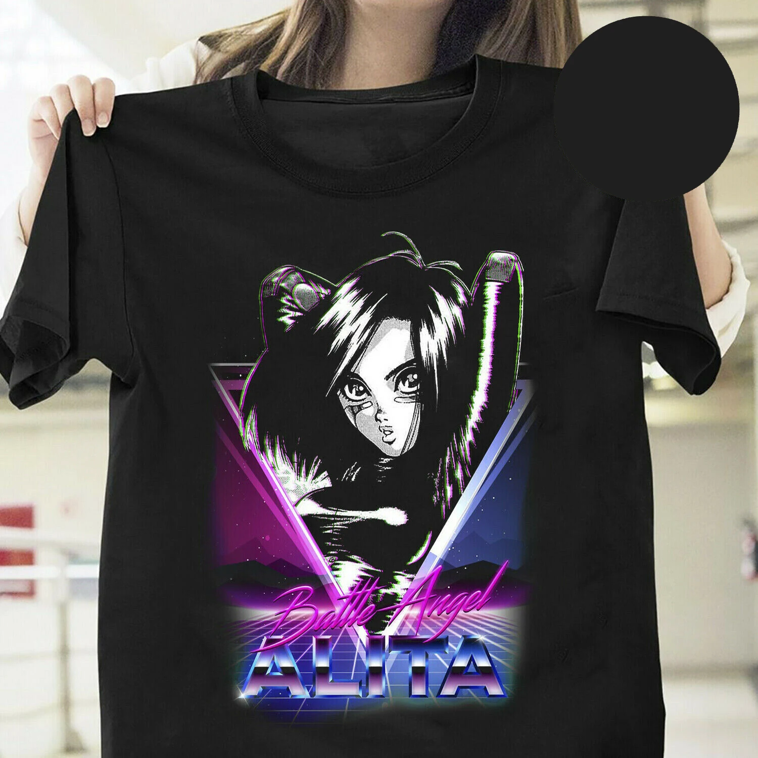 

Alita Battle Angel Science Fiction Men's Black Cotton T Shirt T-Shirt Casual Short Sleeve for Men Clothing Summer Top Tee