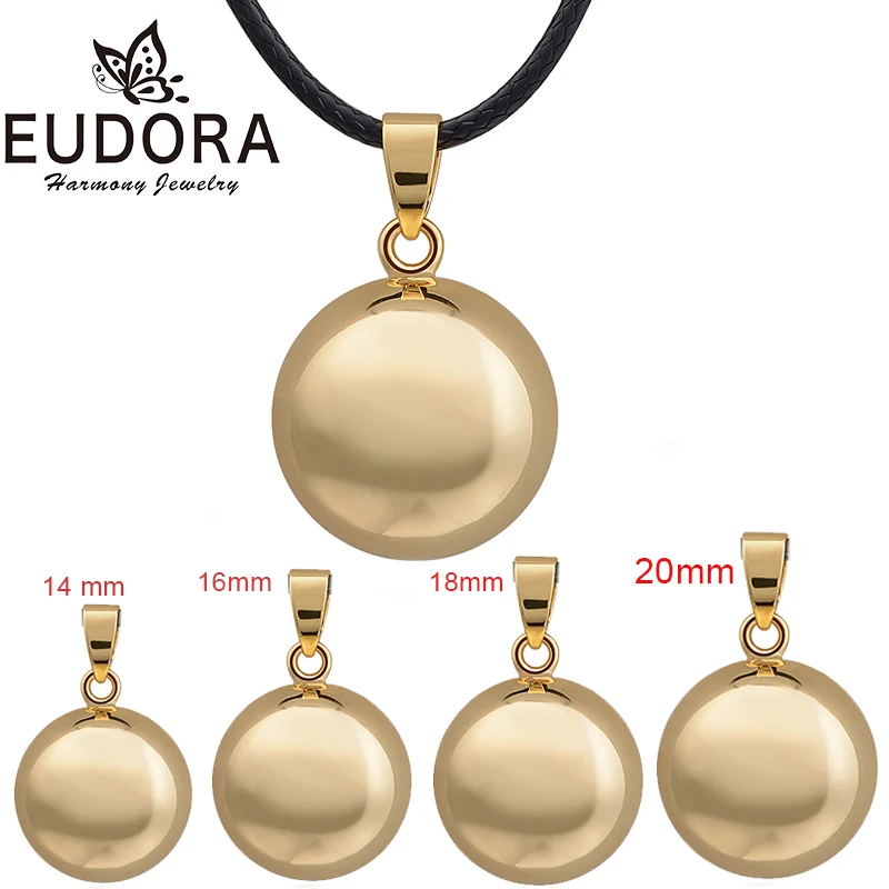 Медные позолоченные подвески EUDORA 14 мм 16 18 20 с шариком Harmony Bola колье колокол