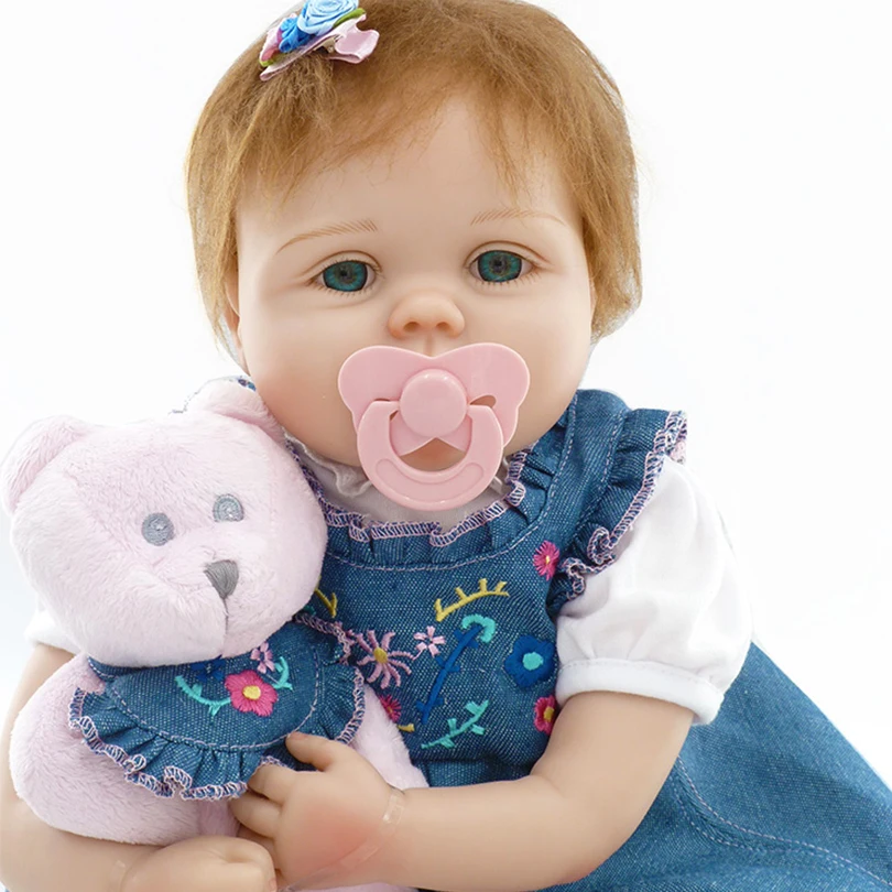 Новинка 2017 модные куклы Reborn Baby с соской 55 см реалистичные сенсорные игрушки для