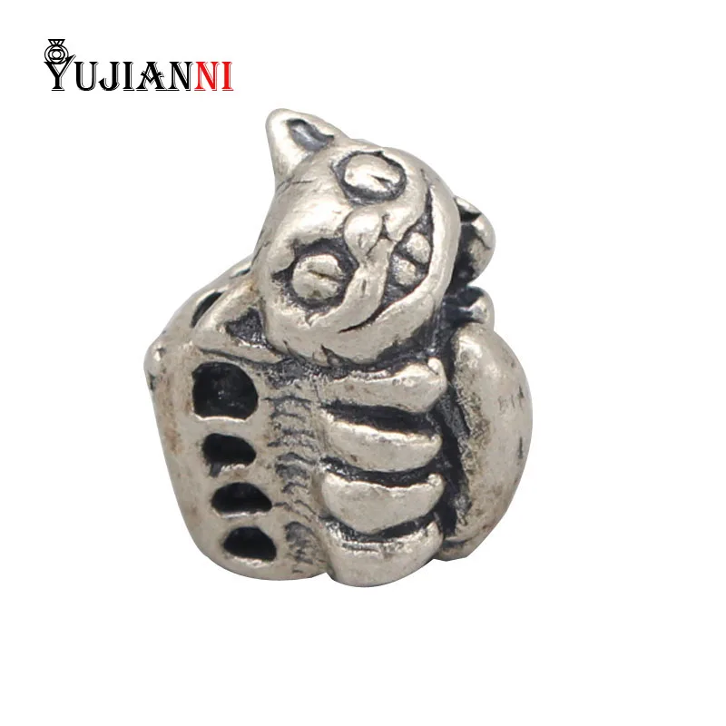

Vintage Bus Cat Charms 925 Sterling Silver Beads 3.6mm Hole Pendant Fits European DIY Brand 3mm Troll Bracelet &Necklace Jewelry