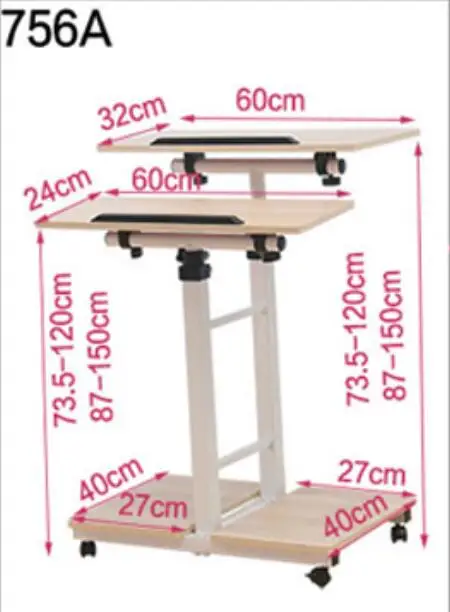 Mutil назначения Движимое стоял стиль компьютерные столы регулируемая высота ноутбук стол