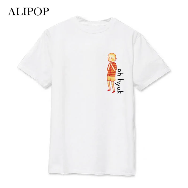 K Pop Kpop HYUKOH мультфильм альбом рубашки Женская Повседневная хлопковая одежда
